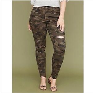 Lane Bryant Distressed Camo skinny jeans